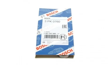 Ремінь генератора Honda Civic IV/ Mazda 626 1.6-2.0 -95 (3PK760) BOSCH 1 987 947 880