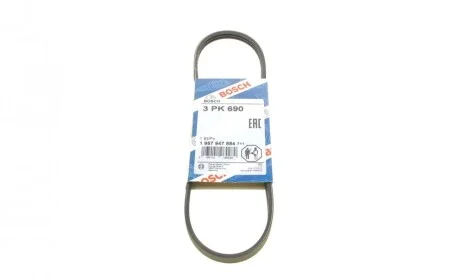 Ремень генератора Fiat Fiorino 1.7D/ Opel Vectra 1.8-2.0i 86-01 (3PK690) BOSCH 1 987 947 884