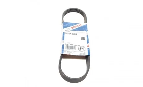 Ремень генератора Ford Escort VI/VII/Peugeot 405 1.8 D/TD 88-99 (5PK698) BOSCH 1 987 947 908