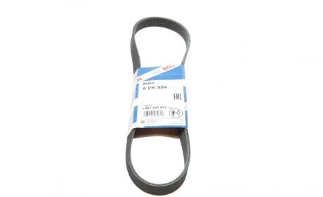 Ремінь генератора Toyota Auris/Yaris 1.33VVTi 08-12/Nissan Micra 1.0/1.3 92-00 (6PK884) BOSCH 1 987 947 933
