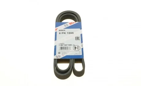 Ремень генератора VW T5/Amarok 2.0TDI 09-/Ford Focus/Opel Astra J/Insignia A 1.6 08- (6PK1555) BOSCH 1 987 947 949