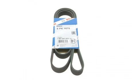 Ремень генератора Toyota Corolla 1.4/1.6 02-06/Ford Escort 1.6/1.8 92-99/Audi A6/100 91-97 (6PK1675) BOSCH 1 987 947 979