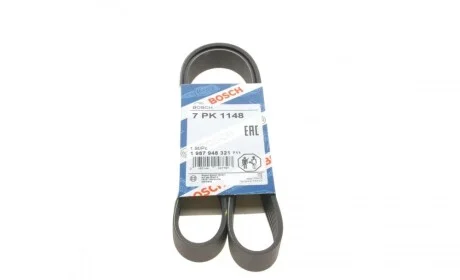 Ремінь генератора Renault Master/Opel Movano 2.5 dCi 03- (-AC) (7PK1148) BOSCH 1 987 948 321