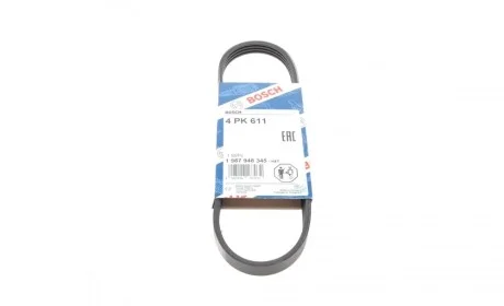 Ремень генератора Hyundai Accent 1.3/1.5i/Getz 1.3i 94-05 (4PK611) BOSCH 1 987 948 345