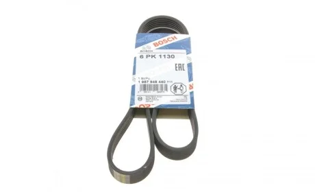 Ремінь генератора Renault Kangoo 1.5 dCi 03- (6PK1130) BOSCH 1 987 948 440