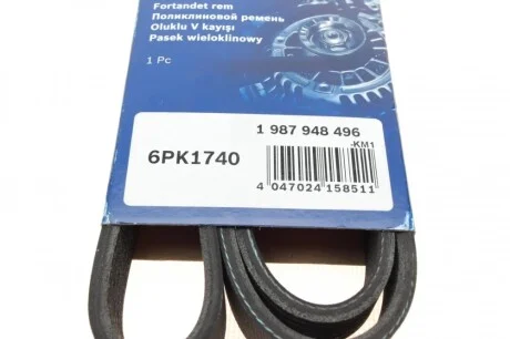 Ремень генератора Peugeot 206/406/Expert/Fiat Scudo/Citroen C5/C8/Jumpy 1.9D/2.0HDI 95- (6PK1740) BOSCH 1 987 948 496