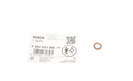 Шайба під форсунку VW Touareg 3.0 V6/4.2 V8 TDI/Audi A4/A6/A7 3.0TDI 08- BOSCH F 00V P01 008