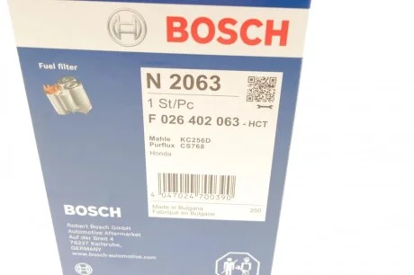 Фильтр топливный Honda CR-V/Civic/Accord 2.2 CTDi 04- BOSCH F 026 402 063