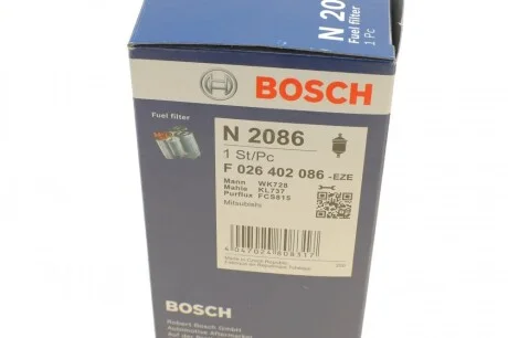 Фильтр топливный Mitsubishi Lancer VIII/ Outlander II 2.0 DI-D 07- BOSCH F 026 402 086