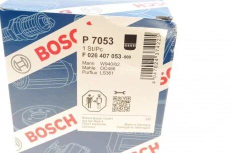 Фильтр масляный Fiat Ducato/Iveco Daily III 2.3/2.8JTD 02-06 BOSCH F 026 407 053