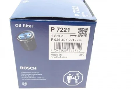 Фильтр масляный Toyota Corolla 1.3-1.8 89- BOSCH F 026 407 221