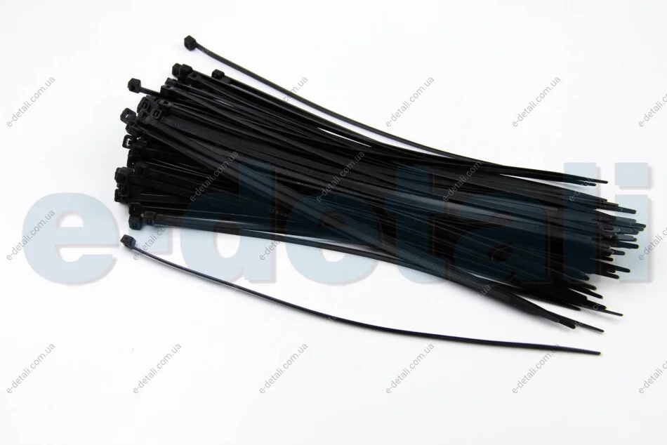 Хомут пластиковий BLACK 4,8 X 300 (100 шт) BOSMA 0058 (фото 1)