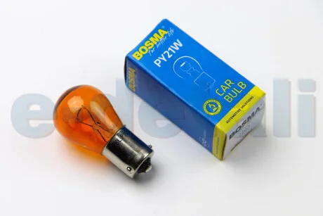 Автолампа BAU15S 12V 21W PY21W Янтарный в коробке 1шт BOSMA 0287S