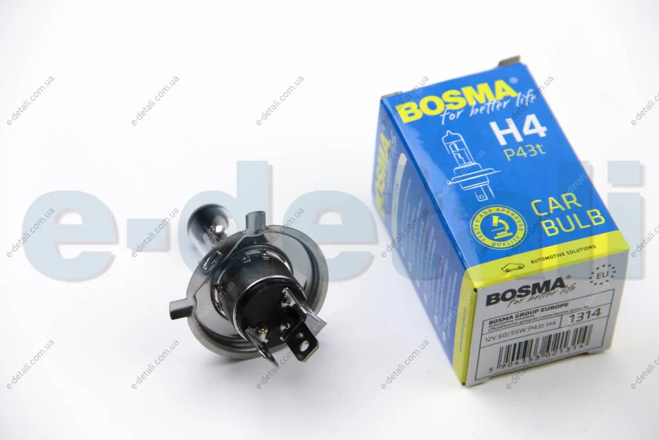 Автолампа H4 12V 60/55W P43T BOSMA 1314 (фото 1)