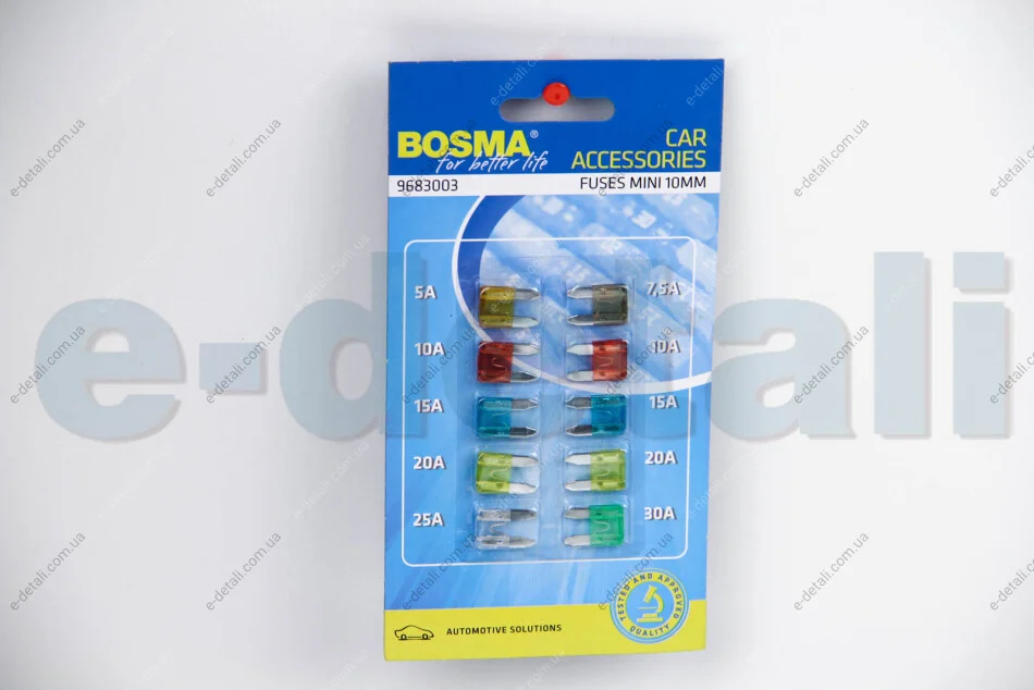 Предохранитель MINI 10 MM BLISTER К-т (Блистер 10 шт)) BOSMA 2614 (фото 1)