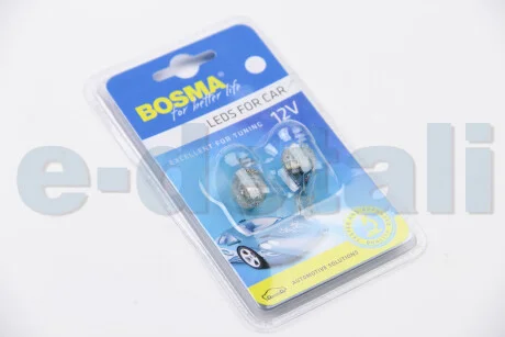 Автолампа T15 LED 12V 9XSTANDARD LED WHITE (2 шт) BOSMA 2793