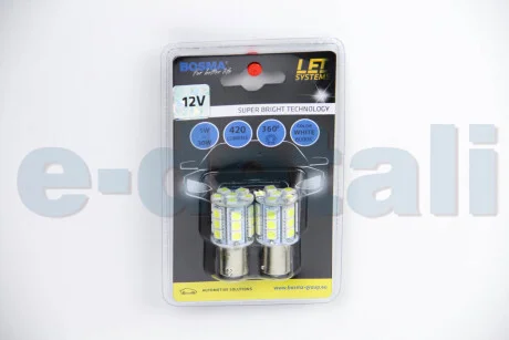 Автолампа BA15S LED 12V 24xSMD 5050 LED WHITE (2 шт) BOSMA 3086