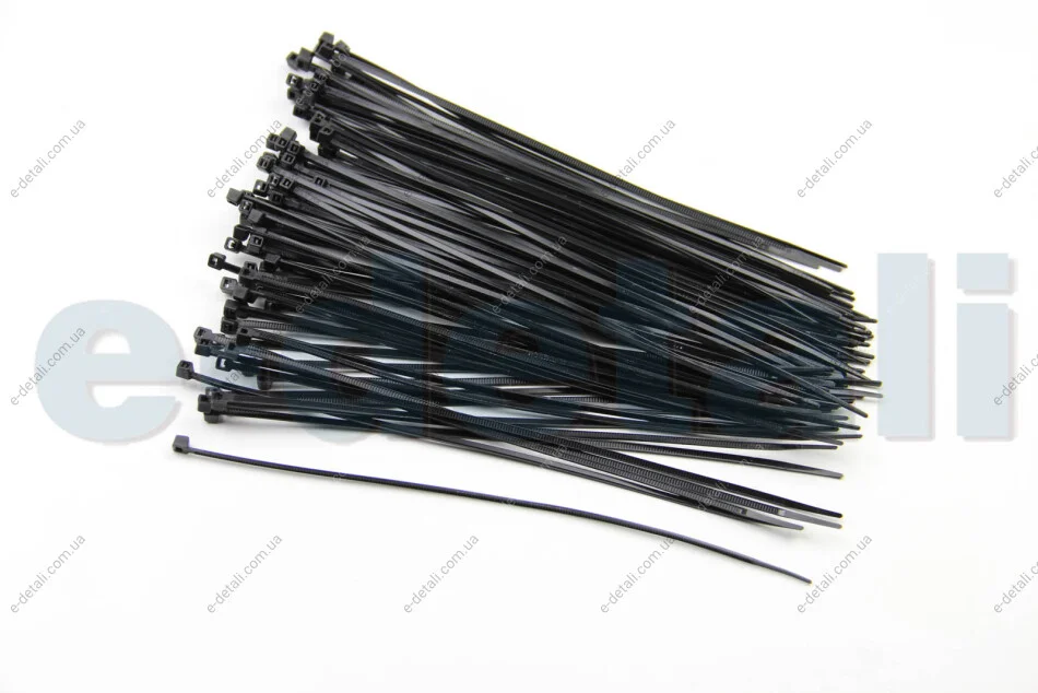 Хомут пластиковий BLACK 2,5 X 200 (100 шт) BOSMA 3301 (фото 1)