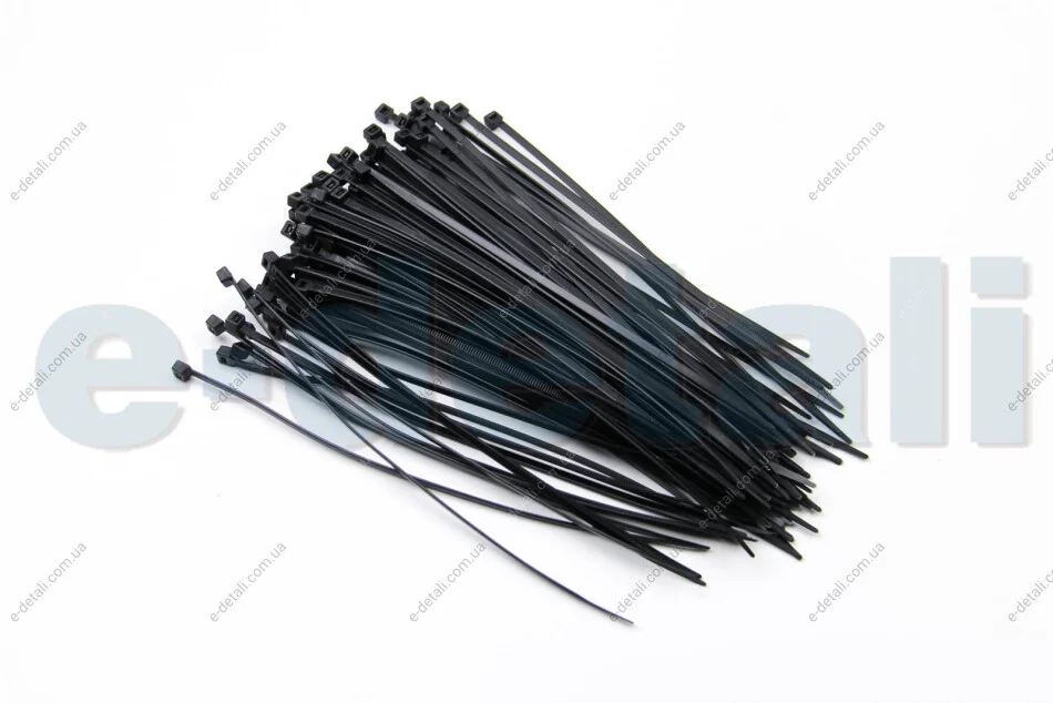 Хомут пластиковий BLACK 3,6 X 200 (100 шт) BOSMA 3318 (фото 1)