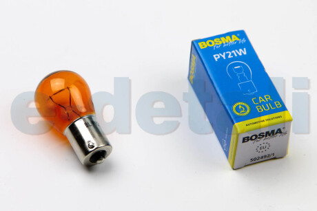 Автолампа BAU15S 24V 21W PY21W Янтарний в коробці 1шт BOSMA 3493S