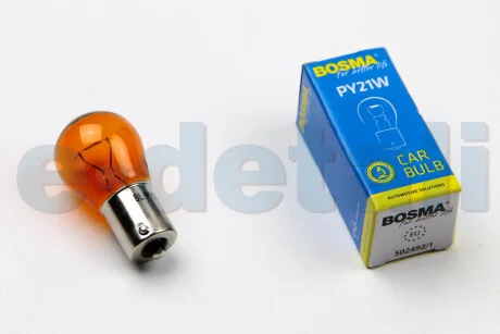 Автолампа BAU15S 24V 21W PY21W Янтарный в коробке 1шт BOSMA 3493S