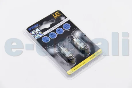 Автолампа SV8,5 LED 12V 2XSMD 5050 LED WHITE 10X31 (2 шт) BOSMA 3710