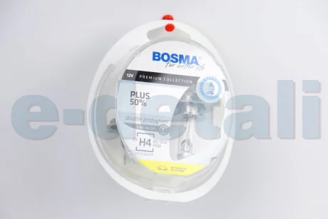 Автолампа H4 PLUS 50% 12V 60/55W P43T Упаковка 2шт BOSMA 3929