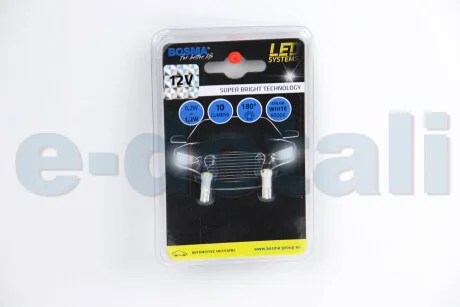 Автолампа T05 LED 12V 1xSMD 3528 LED WHITE (2 шт) BOSMA 3932