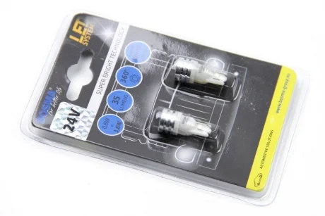 Автолампа T10 LED 24V 1XSMD 7080 LED WHITE (2 шт) BOSMA 4007