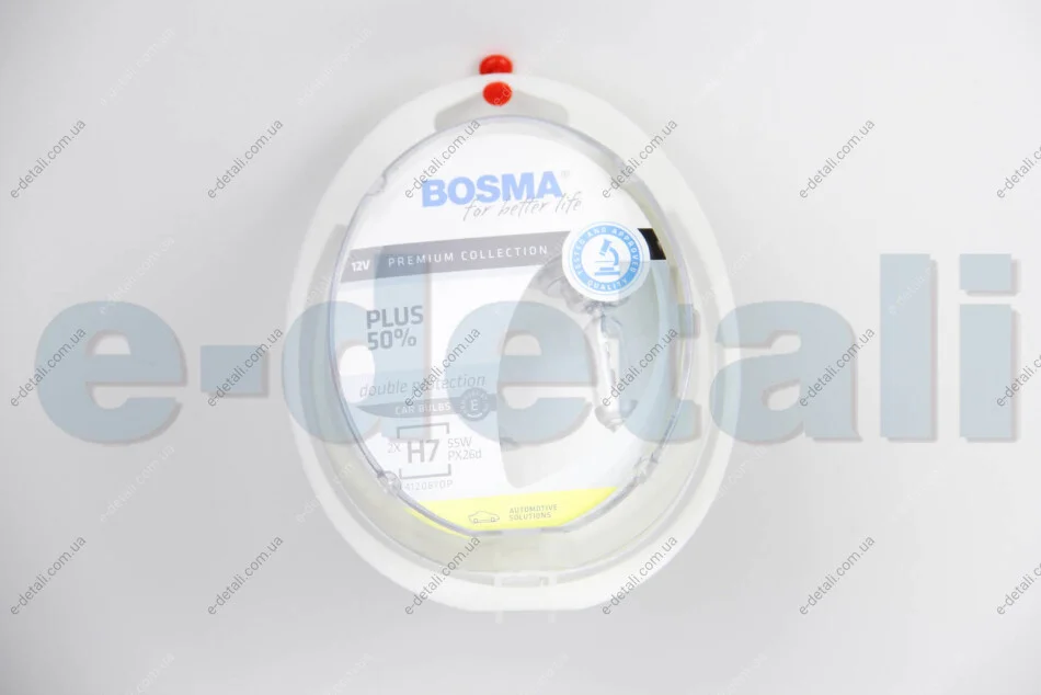 Автолампа H7 PLUS 50% 12V 55W PX26D Упаковка 2шт BOSMA 4063 (фото 1)