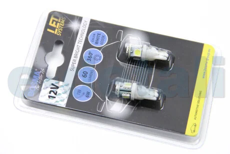 Автолампа T10 LED 12V 4XSMD 5050 LED WHITE (2 шт) BOSMA 4168