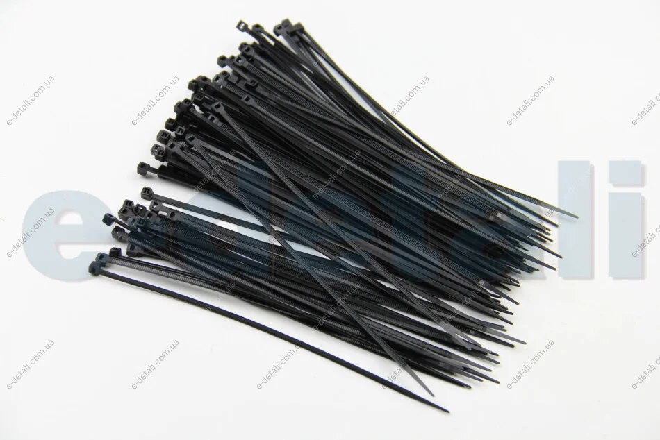 Хомут пластиковий BLACK 2,5 X 160 (100 шт) BOSMA 4193 (фото 1)