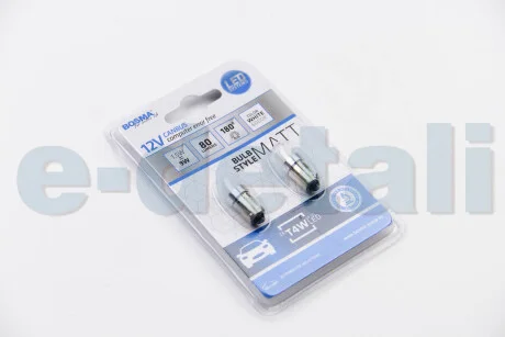 Автолампа BA9S LED 12V 2xSMD 2835 LED WHITE MAT (2 шт) BOSMA 5103