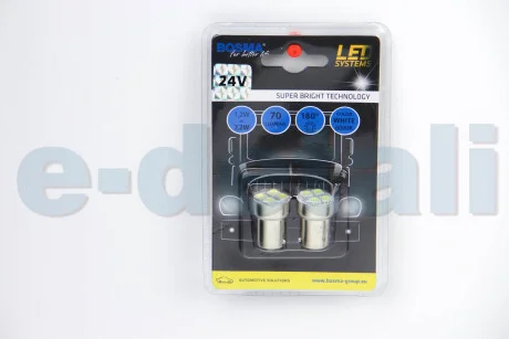 Автолампа BA15S LED 24V 4XSMD 5050 LED WHITE (2 шт) BOSMA 5417