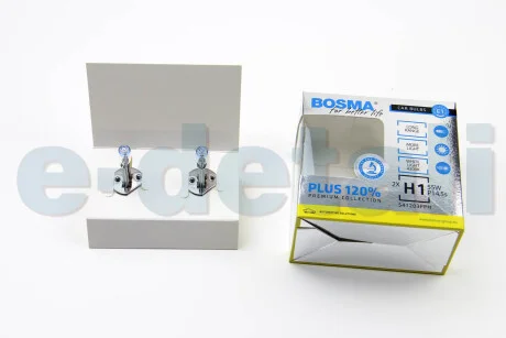 Автолампа H1 PLUS 120% 12V 55W P14,5S Упаковка 2шт BOSMA 5479