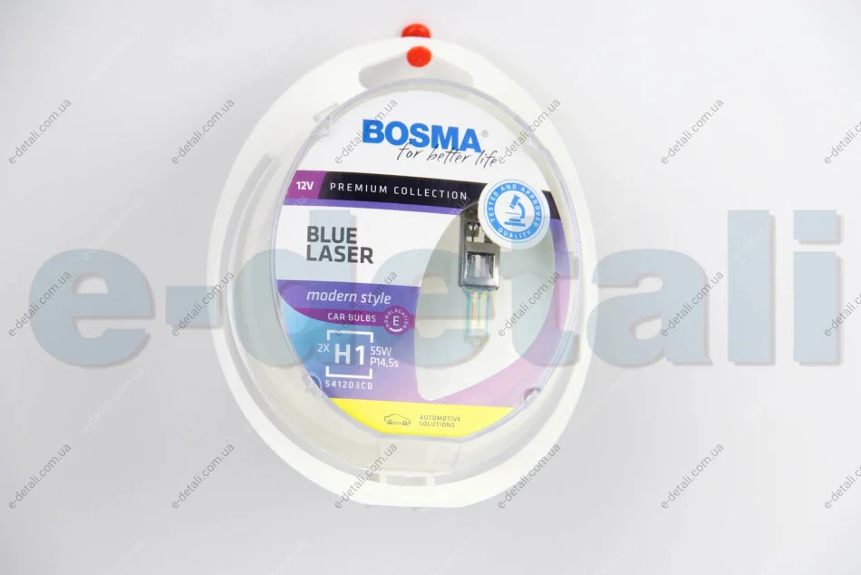 Автолампа H1 BLUE LASER 12V 55W P14,5S Упаковка 2шт BOSMA 5633 (фото 1)