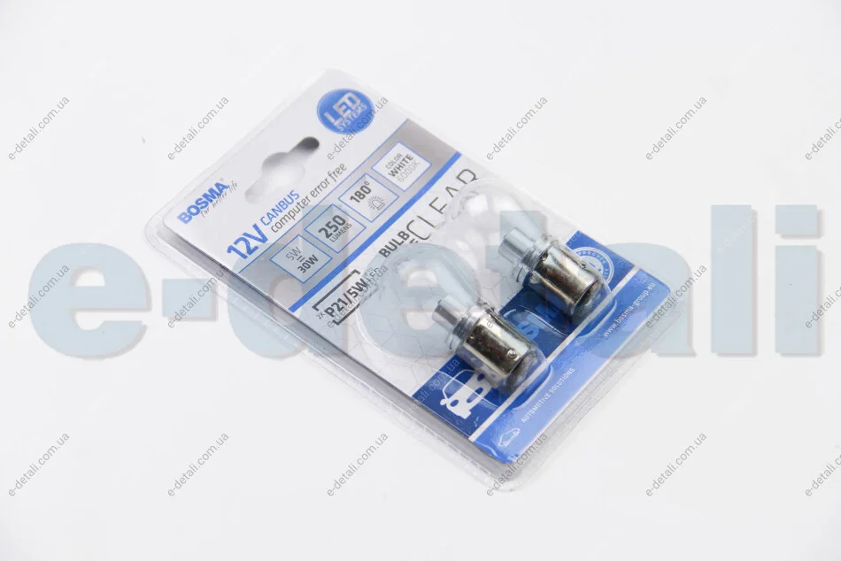 Автолампа BAY15D 12V 1xLED CREE3535 WHITE 6000K CLEAR STYLE (blister 2 шт) BOSMA 6674 (фото 1)