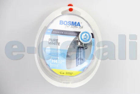 Автолампа H4 PURE WHITE 12V 60/55W P43T Упаковка 2шт BOSMA 8887