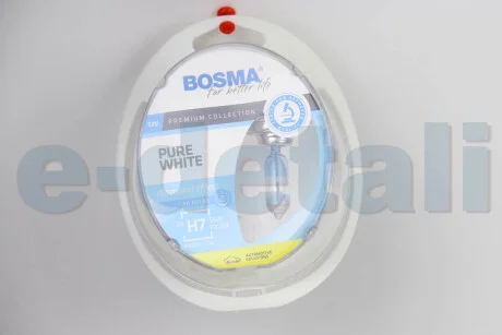 Автолампа H7 PURE WHITE 12V 55W PX26D Упаковка 2шт BOSMA 8894
