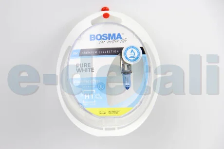 Автолампа H1 PURE WHITE 12V 55W P14,5S Упаковка 2шт BOSMA 8900
