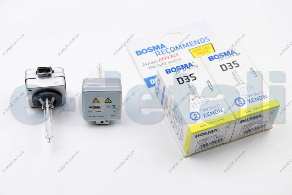 Лампа ксенонова D3S XENON 42V 35W PK32D-5 6000K (2шт) BOSMA 9525D (фото 1)