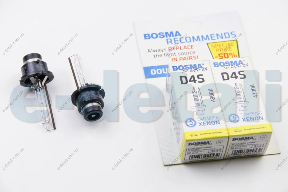Лампа ксенонова D4S XENON 42V 35W P32D-5 4300K (2шт) BOSMA 9532D (фото 1)