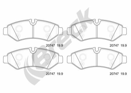 Гальмівні колодки, дискові BRECK 207470070300