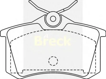 Колодки гальмівні (задні) VW Caddy III 04-/Peugeot 308 07-/Citroen C4 04- (87x52.8x17.2) BRECK 209611070400