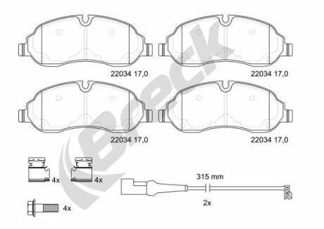 Гальмівні колодки, дискові BRECK 22034 00 653 00
