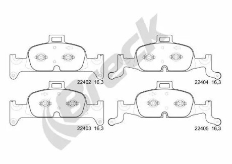 Гальмівні колодки, дискові BRECK 22402 00 551 00