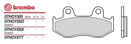 Гальмівні колодки BREMBO 07HO1505 (фото 1)