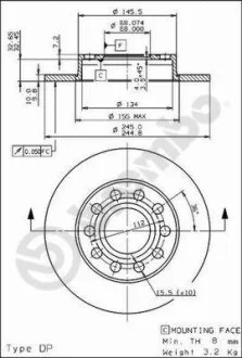 Гальмівний диск BREMBO 08913611