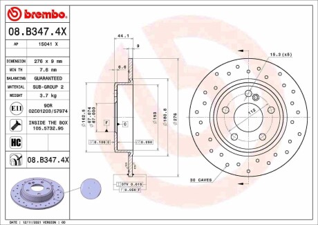 Гальмівні диски BREMBO 08B3474X