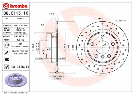 Гальмівні диски BREMBO 08C1151X